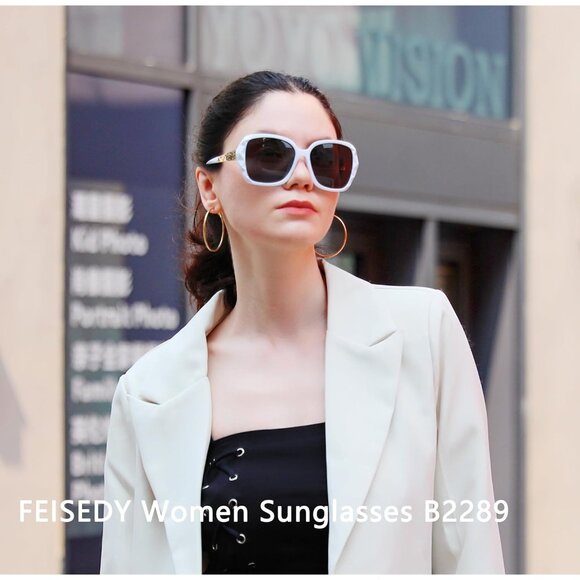 Women's White Crystal Square Sunglasses Sparkling Composite Shiny Frame Design - Picture 3 of 8